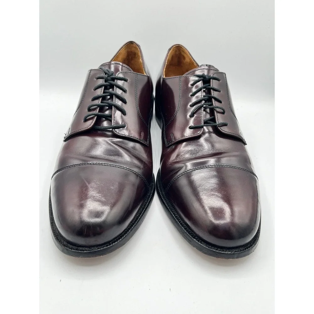 Cole Haan Men Sz 11D Burgundy Leather Cap Toe Derby Dress Shoes 08331